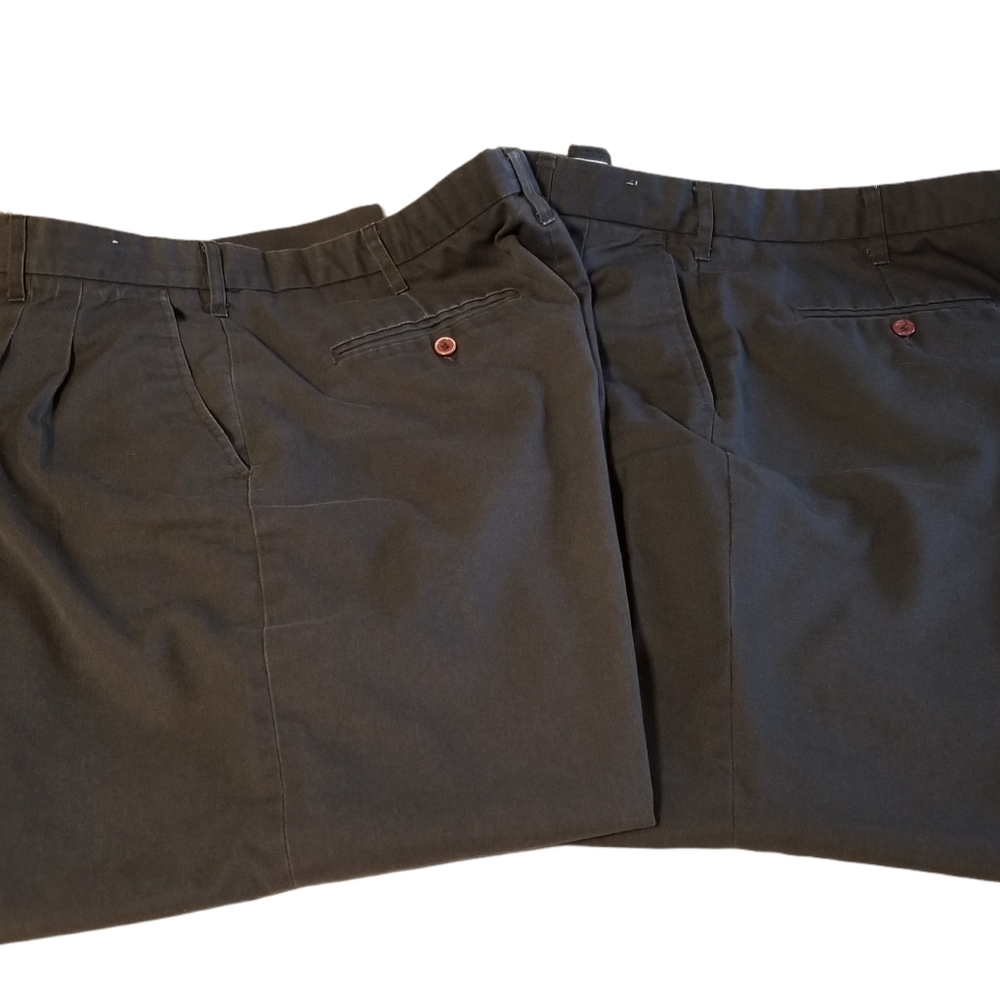 Martin's 2 Pair Pleated Front Gray Uniform Pants.